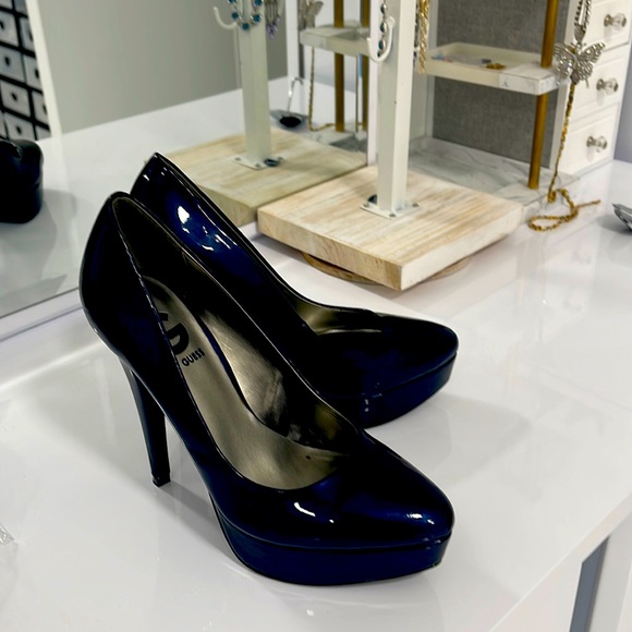 Navy Blue patent leather shiny elegant high heels - Picture 1 of 4